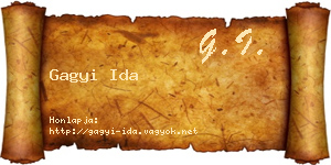 Gagyi Ida névjegykártya